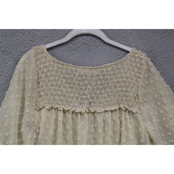 Ces Femme Swiss Dot Tiered Sheer Dress-Lined-Size Large-Cottagecore-BOHO - Picture 11 of 11